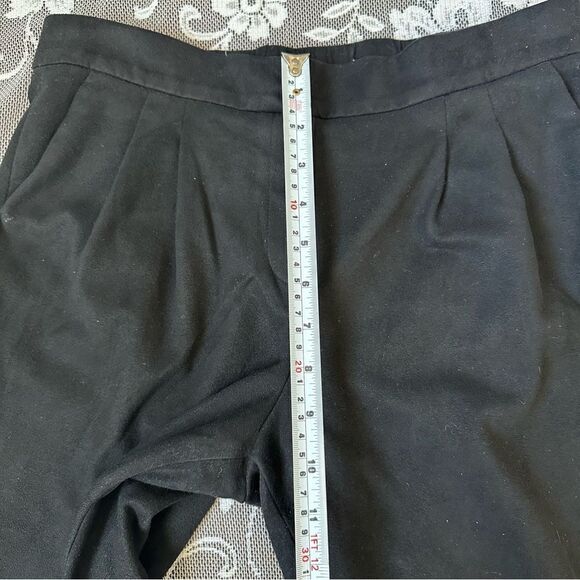 Aritzia Babaton Cohen Faux Suede Pull Up Cropped Trouser Pants in Black Size 6 - Picture 10 of 14